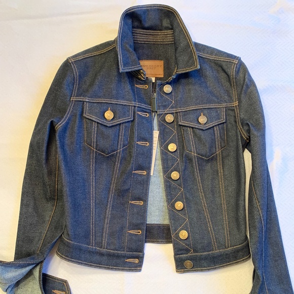 🔥HOST PICK🔥 Burberry Cropped Jean Jacket, Size XS, Blue - Picture 1 of 7